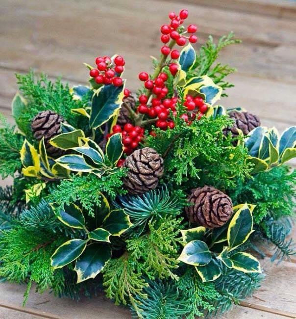 Fresh Christmas Grave Wreath or Posy