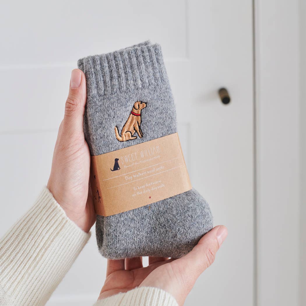 Cosy Wool socks featuring a labrador.
