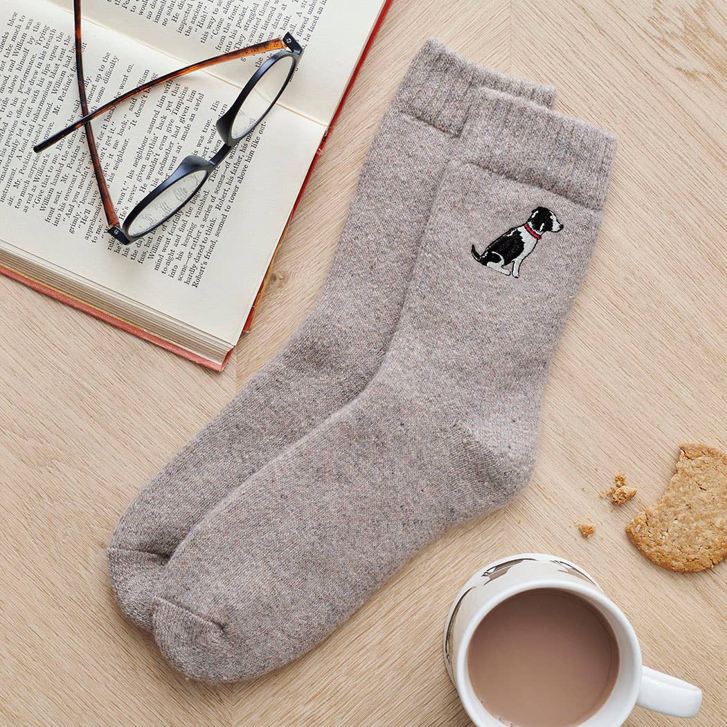 Dog Walking Socks - Springer Spaniel (Black & White)