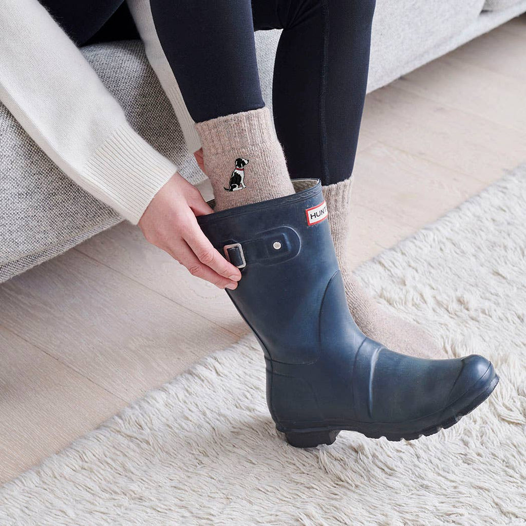 Dog Walking Socks - Springer Spaniel (Black & White)