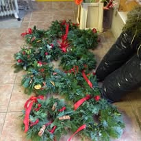 Fresh Christmas Grave Wreath or Posy